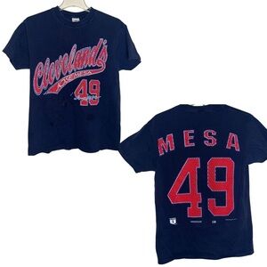Vintage Cleveland Indians José Mesa Single Stitch Delta Cotton T-shirt Size Med